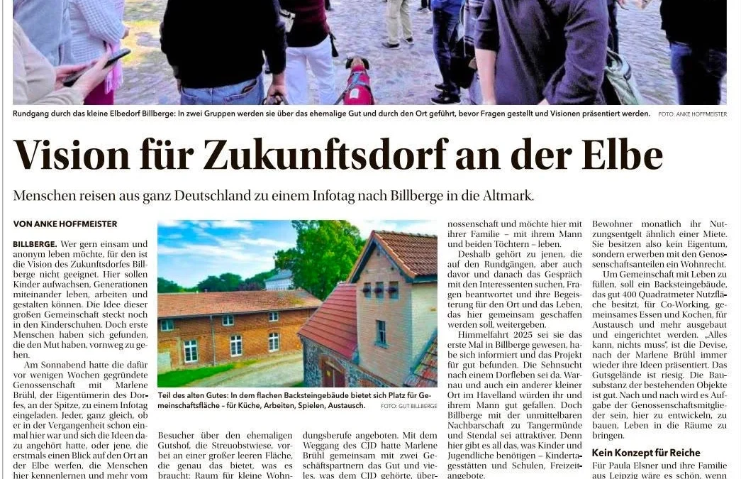 Volksstimme / Vision für Zukunftsdorf an der Elbe
